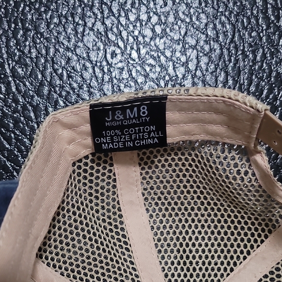 Rooster Embroidered Tan and Blue Trucker's Hat Cap - Picture 8 of 8